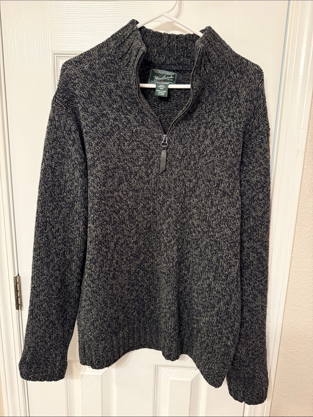 Woolrich Men's Dark Charcoal Marled Half-Zip Sweater